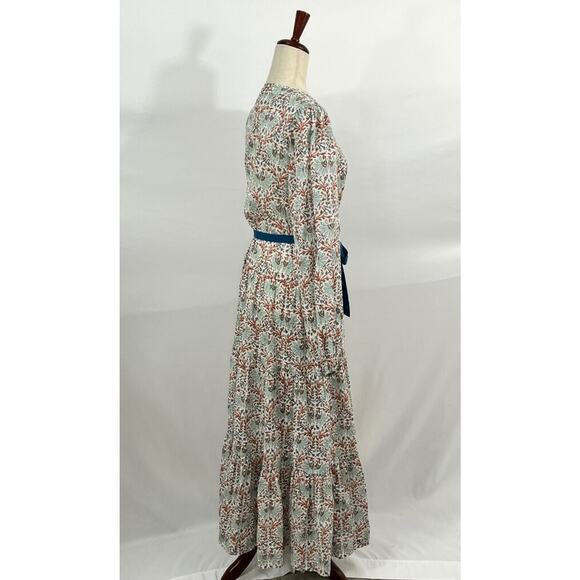 HANNAH ARTWEAR Sz 3 L Iona Dress Floral Block Print Cotton Long Sleeve Midi - Picture 6 of 11